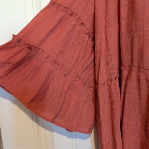 Cato Coral Ruffle Shirt